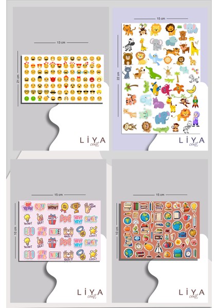 8 Sayfa Çocuk Sticker Set 600+ADET-PLANNER Ajanda Bullet Journal Için Uygun Set modelleri