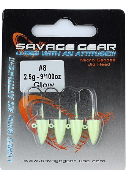 Savage Gear Sg Lrf Micro Sandeel Jighead 1.5gr #8 4AD Glow