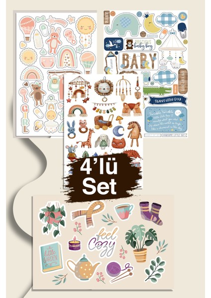 Baby Shower Sticker Set-Planner Ajanda Bullet Journal Için Uygun Set