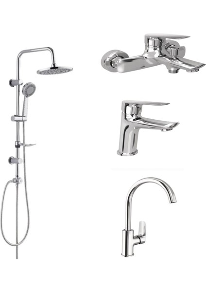 Tandem Banyo +Lavabo+Mutfak Bataryası ve 53230 Tepe duş seti