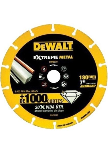 Extreme Metal DW8570 Kesici Disk 180MM Metal