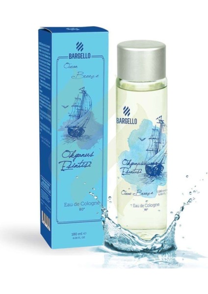 Okyanus Esintisi 80 Derece Dökme Kolonya 180 ml Cam Ambalajda Ferahlatıcı Koku