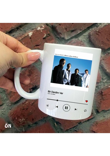 Size Özel Spotify Mor ve Ötesi Bir Derdim Var Baskılı Kupa Bardaklar