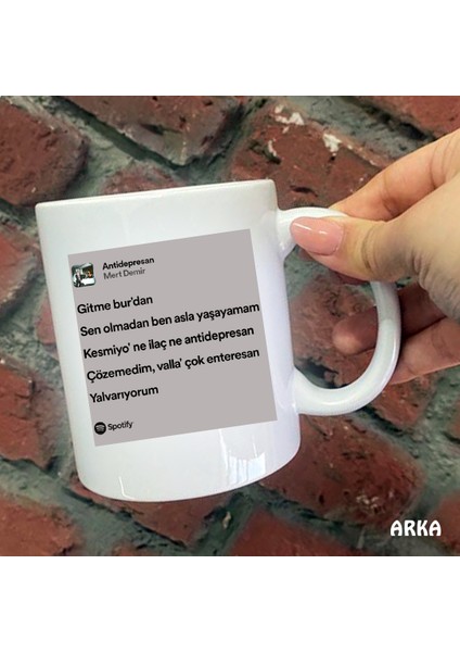 Size Özel Spotify Mabel Martiz ve Mert Demir Anti Depresan Baskılı Kupa Bardaklar