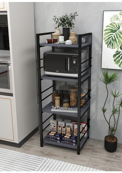 Mutfak Dolabı Raflı Mikrodalga Düzenleyic Çok Amaçlı Düzenleyici Banyo Dolabı Kahve Köşesi Mdf 150CM