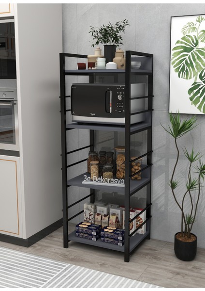 Mutfak Dolabı Raflı Mikrodalga Düzenleyic Çok Amaçlı Düzenleyici Banyo Dolabı Kahve Köşesi Mdf 150CM