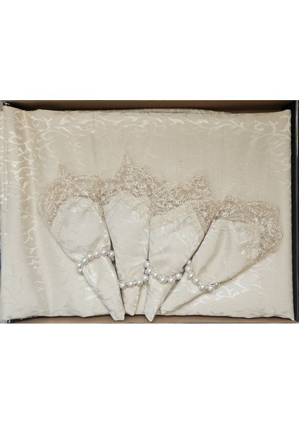 Fransız Güpürlü Kdk Kumaş Yemek Masası Takımı Runnerlı--18 Parça fiyatları