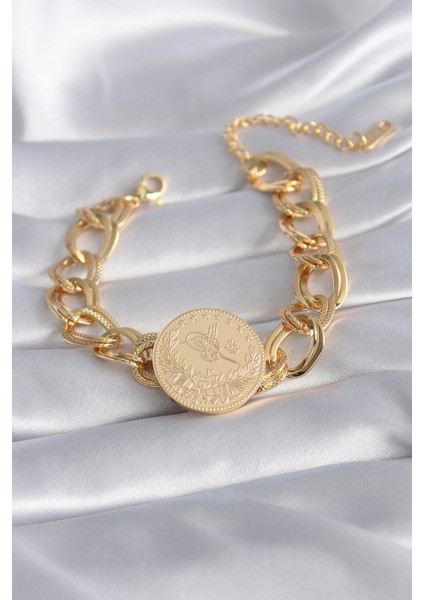 316L Çelik Gold Renk Reşat Altın Model Samanyolu Kadın Bileklik