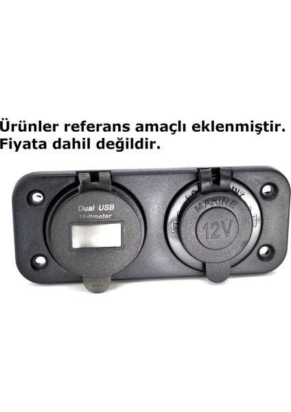 2 Yuvarlak Delikli Pano Montaj Port Plastik Yuva Çakmak USB Panel