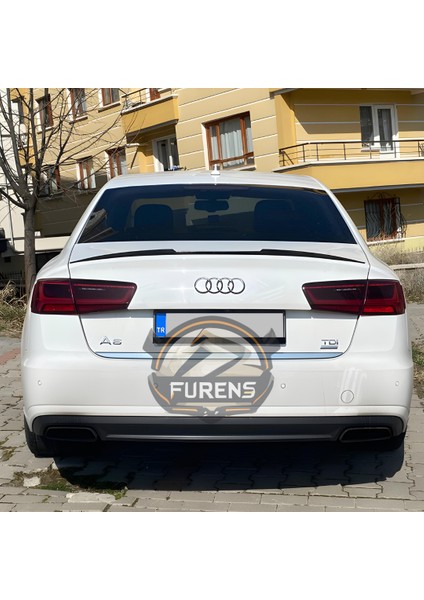 Audi A6 Bagaj Üstü Slim Yarasa Spoiler Piano Black Parlak Siyah 2012 - 2017