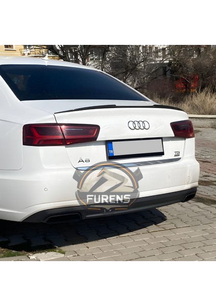 Audi A6 Bagaj Üstü Slim Yarasa Spoiler Piano Black Parlak Siyah 2012 - 2017 modelleri