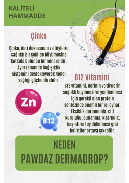 Dermadrop - Deri ve Tüy Sağlığını Destekleyen Damla (Biotin, Çinko, B Vitaminleri) Kedi indirimleri