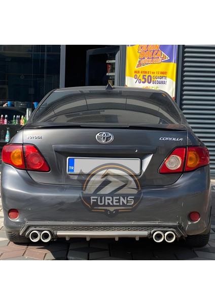 Toyota Corolla 2007 - 2011 Bagaj Üstü Slim Yarasa Spoiler Parlak Siyah