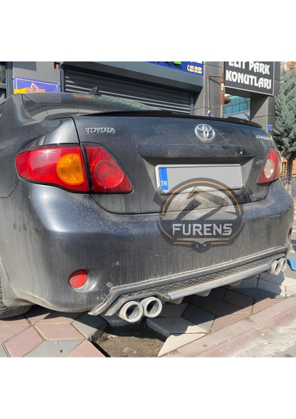 Toyota Corolla 2007 - 2011 Bagaj Üstü Slim Yarasa Spoiler Parlak Siyah