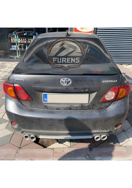 Toyota Corolla 2007 - 2011 Bagaj Üstü Slim Yarasa Spoiler Parlak Siyah