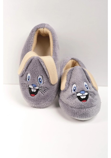 Çocuk Kaydırmaz Taban Pamuk Astarlı, Tavşan Figürlü Çok Amaçlı Okul Kreş Panduf fiyatları