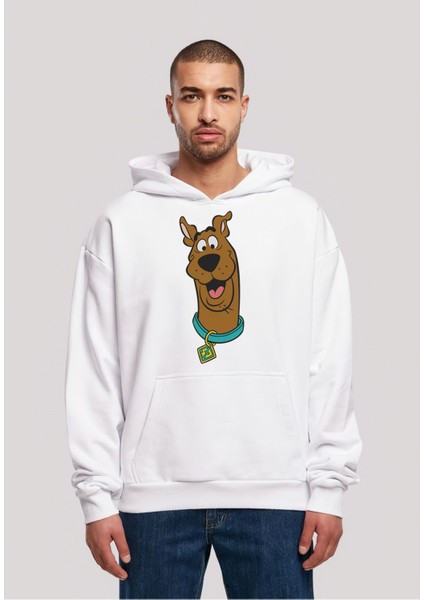 Scooby Doo Baskılı Beyaz Kalın Kumaş Unisex Sweatshirt Hoodie