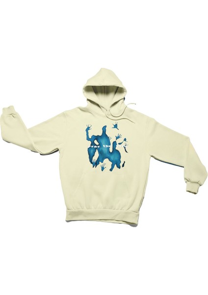 Unisex Pray The Lord Baskılı Siyah Hoodie Sweatshirt