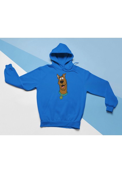 Scooby Doo Baskılı Bebe Mavisi 3 Kalın Kumaş Unisex Sweatshirt Hoodie