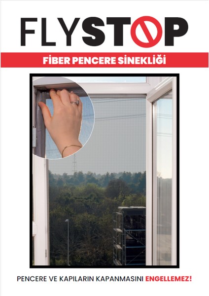 Flystop Cırtbantlı Fiberglass Pencere Sinekliği 75X125 cm