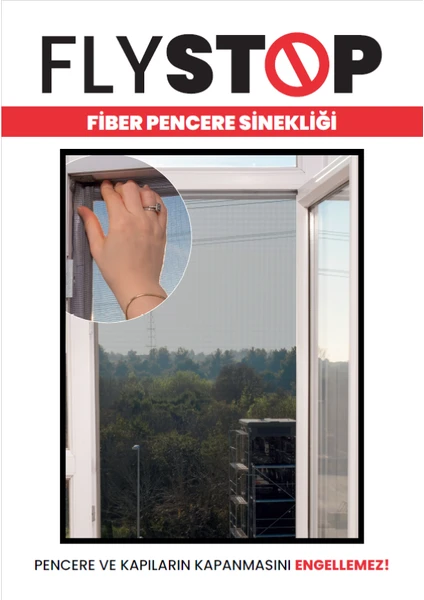 Fly Stop Flystop Cırtbantlı Fiberglass Pencere Sinekliği 75X125 cm