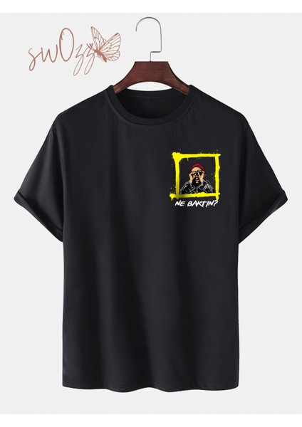 Unisex Ne Baktın Oversize Unisex T-Shirt Siyah fiyatları
