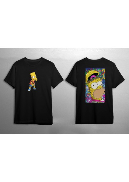 Simpson Ön ve Sırt Baskılı Yüksek Kalite Unisex Oversize Tshirt