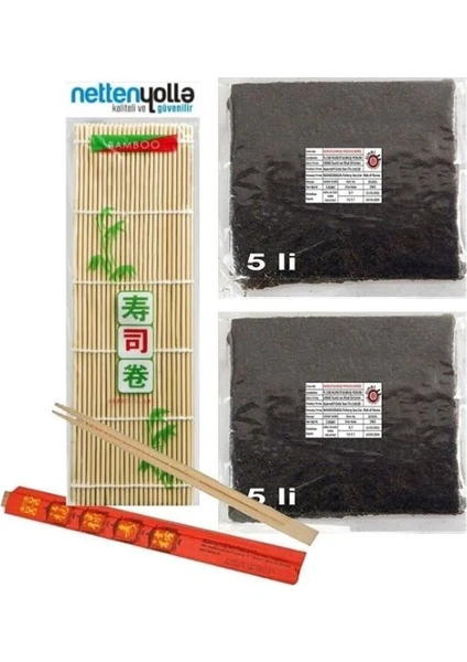 2 Adet 5li Nori Sushi Yosunu + Sushi Matı Hediye / Suşi Seti