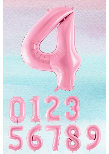 Pembe Rakam Balonlar 75CM Dev Uçan Sayı Balon