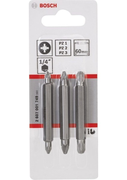 Tekno Trust Çift Taraflı Uç Pz1/2/3*60 mm 3 Lü