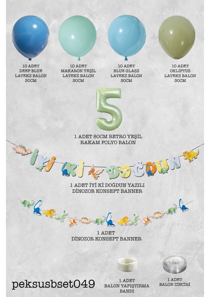 Dinozor Konsept Yaş Günü Balon Zinciri Retro Dinozor Tema Doğum Günü Balonları fiyatları