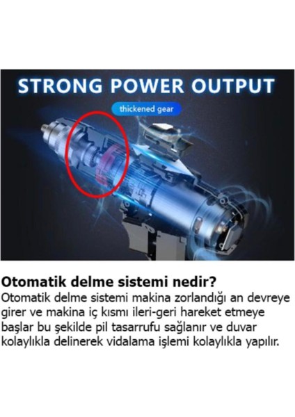 5.0 - 5.4 Ah Hero 24 V 5 Ah Pratik Seri Çift Akülü Çantalı Akülü Vidalama Matkap+5 Parça Özel Yardı