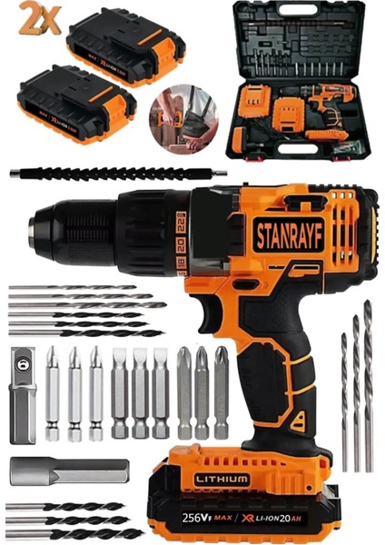 Tekno Trust 6.0 Ah ve Üstü Alman Coperr 256 Vf 20 Ah Çelik Şanzıman Bakır Sargılı Çift Akülü Darbeli Vidalama M