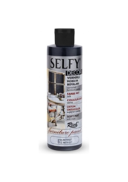 Selfy Decor Kendinden Vernikli 240CC Mobilya Boyası Antrasit 09465
