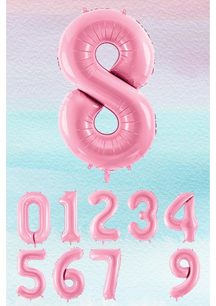 Pembe Rakam Balonlar 75CM Dev Uçan Sayı Balon