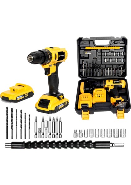 Tekno Trust Li-Ion Akülü Vidalamalar Japn Professıonel Tools 48V5AH S-999 Seri Metal Şanzuman Şarjlı Çift Akülü