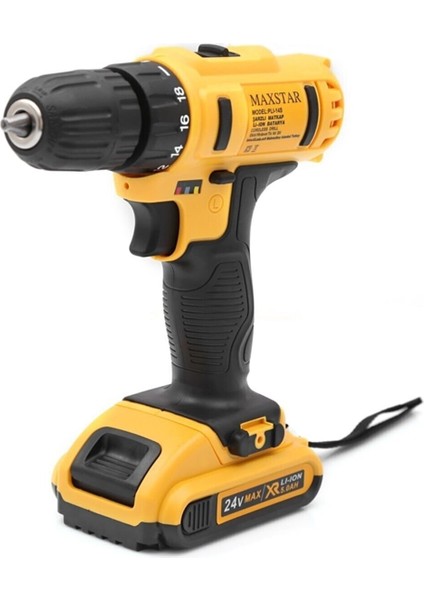 Tekno Trust 1.0 - 1.4 Ah 24 Volt Li-On Çift Akülü Çantalı Şarjlı Vidalama Darbesiz Li-Ion Akülü Vidalamalar 24
