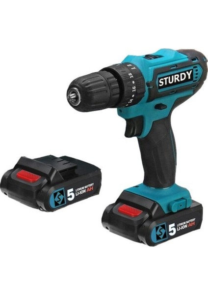 Tekno Trust Darbeli 32 Volt 5.0 Amper Çift Akülü 27 Parça Uç Setli Şarjlı Vidalama Matkap 10 Volt Li-Ion Akülü