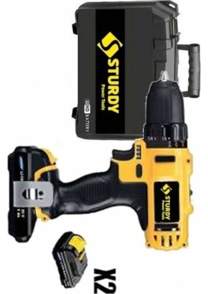 Tekno Trust 10 Volt Sturdy 24V5AH Kızaklı Darbeli Setli Matkap Li-Ion Akülü Vidalamalar Darbeli 1.0 - 1.4 Ah