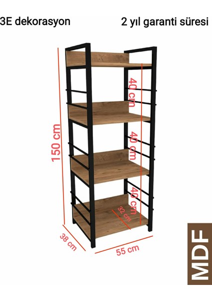 Mutfak Dolabı Raflı Mikrodalga Düzenleyic Çok Amaçlı Düzenleyici Banyo Dolabı Kahve Köşesi Mdf 150CM