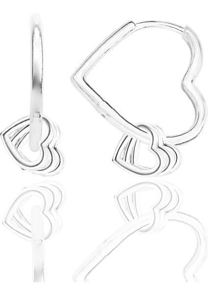 Gümüş Rodyumlu Sallantılı 20 mm Kalp Küpe SGTL12401RODAJ