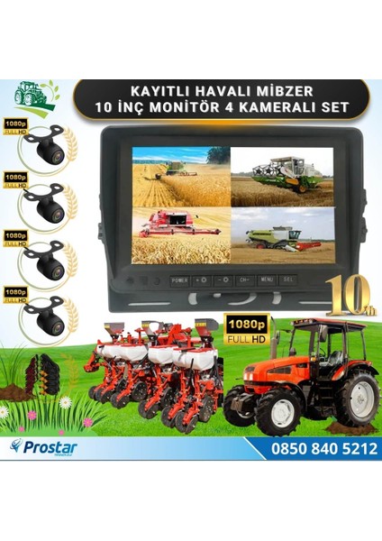 10 Inç Monitör 4 Kameralı Mibzer Havalı Tohum Makinesi Ahd K
