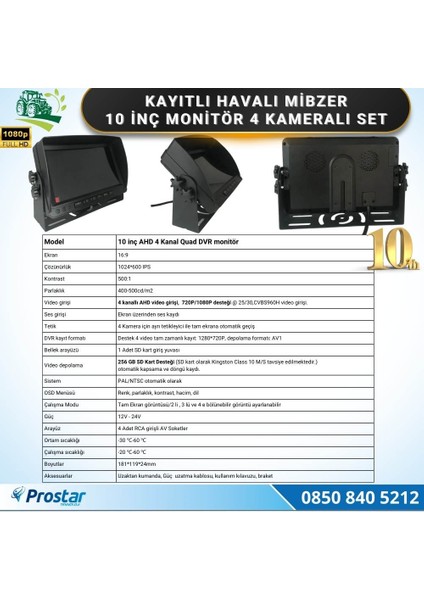 10 Inç Monitör 4 Kameralı Mibzer Havalı Tohum Makinesi Ahd K