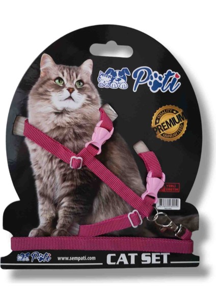 Koyu Pembe Kedi Göğüs Tasması