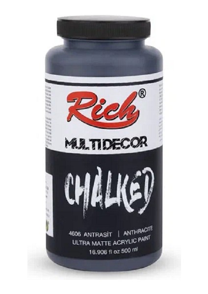 Multi Decor Chalked 500 cc Her Yüzey Için Akrilik Boya Antrasit