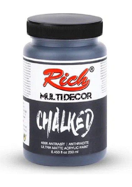 Multi Decor Chalked 250CC Her Yüzey Için Akrilik Boya Antrasit