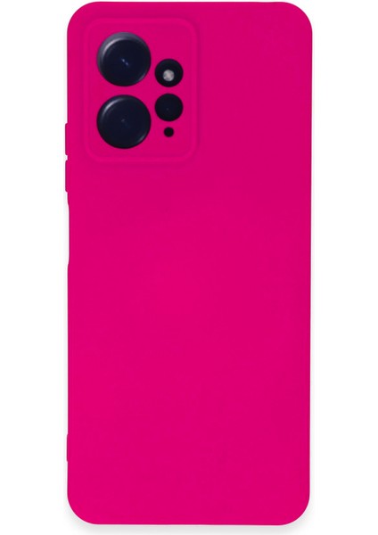 Case World Caseworld Xiaomi Redmi Note 12 4g Kapak Içi Kadife Kamera Korumalı Lansman Silikon Kılıf - Neon Pembe