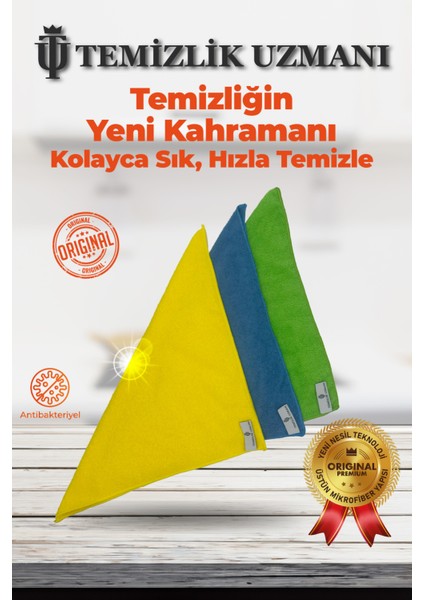 3'lü Sihirli Mikrofiber Ocak Ankastre Davlumbaz Yağ ve Kurulama Bezi 40X40