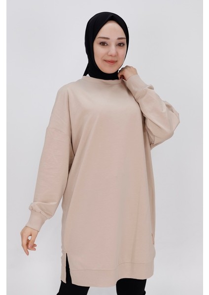 30644 Iki Ip Kumaş Basic Tunik Sweatshirt fiyatları