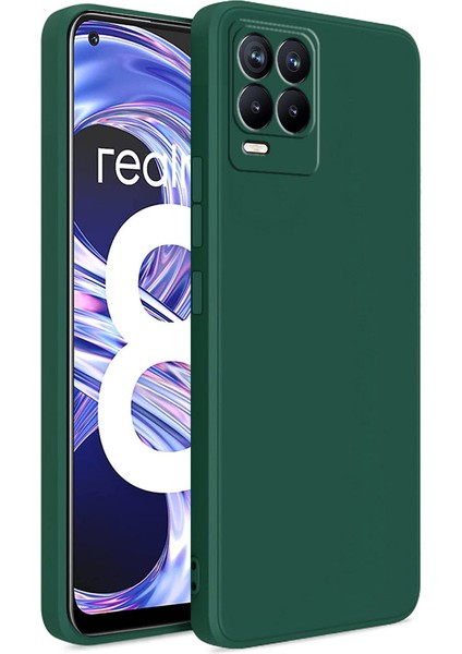 Realme 8 Kapak Içi Kadife Kamera Korumalı Lansman Silikon Kılıf - Yeşil
